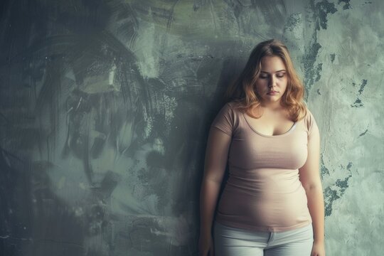 woman with obesity ,unhealthy living concept