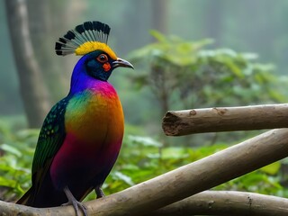 Obraz premium Beautiful bird in nature, blurry background, bird in a tropical garden