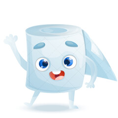 Cute toilet paper character 