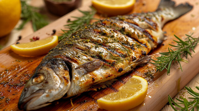 Oregano and Lemon Marinated Grilled Fish Delight Photo