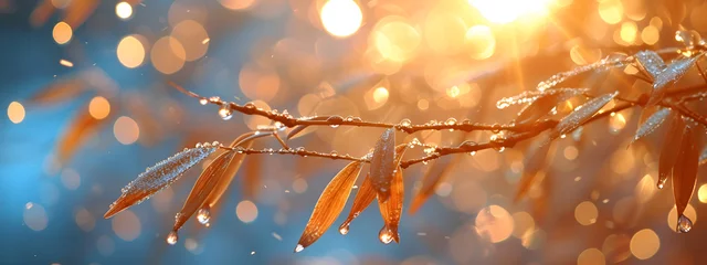 Foto op Plexiglas Winter forest background with bamboo © Nadim's Works