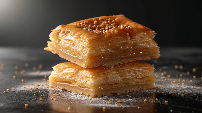 Traditional Greek Galaktoboureko Pastry Snapshot Image
