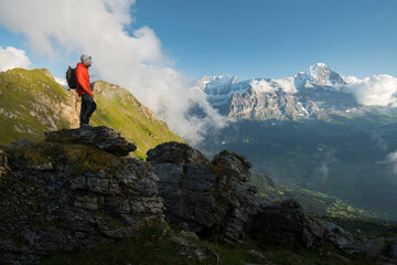 Eiger Nordwand von Spitzen, Alpbaach,   Grindelwald, Berner Oberland, Schweiz