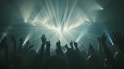 Cheering crowd at concert