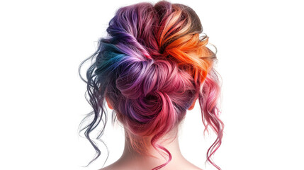 Naklejka premium ombre balayage haircolor and haircut concept, 
