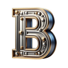 Isolated 3D Letter on a Clear PNG Canvas Generative AI 