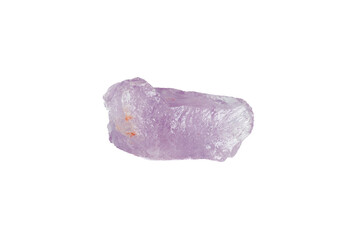 Amethyst mineral stone macro on white background