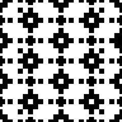 Seamless pattern. Ethnical folk image. Inca crosses, squares ornament. Ancient mosaic. Ethnic embroidery background. Tribal wallpaper. Tribe motif. Digital paper for web design, textile print. Vector.