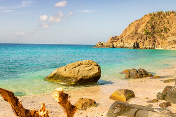 Peaceful beach in Saint Barthélemy (St. Barts, St. Barth) Caribbean