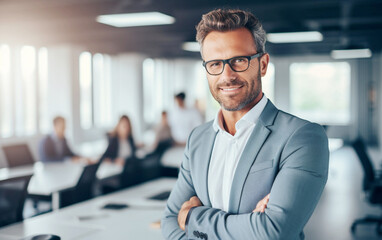 Obraz premium Corporate Leader Portrait with Professional Demeanor