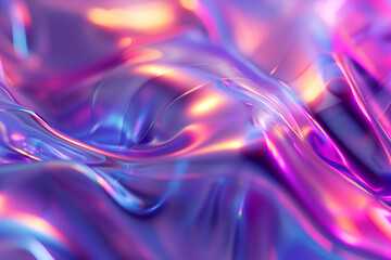 Fuchsia gradient liquid holographic background. Soft abstract marble waves 3d smooth texture.