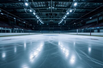Empty field stadium hockey ice rink