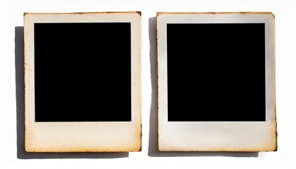set of two vintage polaroid instant photo frames in different formats isolated graphic design elements - obrazy, fototapety, plakaty
