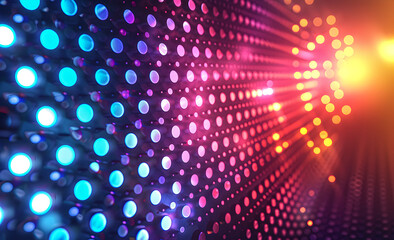 Minimal abstract background with gradient holograms in blue and pink colors.