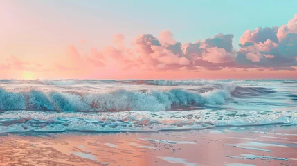 Papier Peint photo Lavable Nice Colorful ocean beach sunrise.
