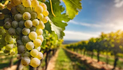 Fototapeten grape riesling wine grape on grapevine in vineyard on grapevine © Makayla