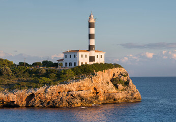 Leuchtturm, Porto Colom, Mallorca, Balearen, Spanien