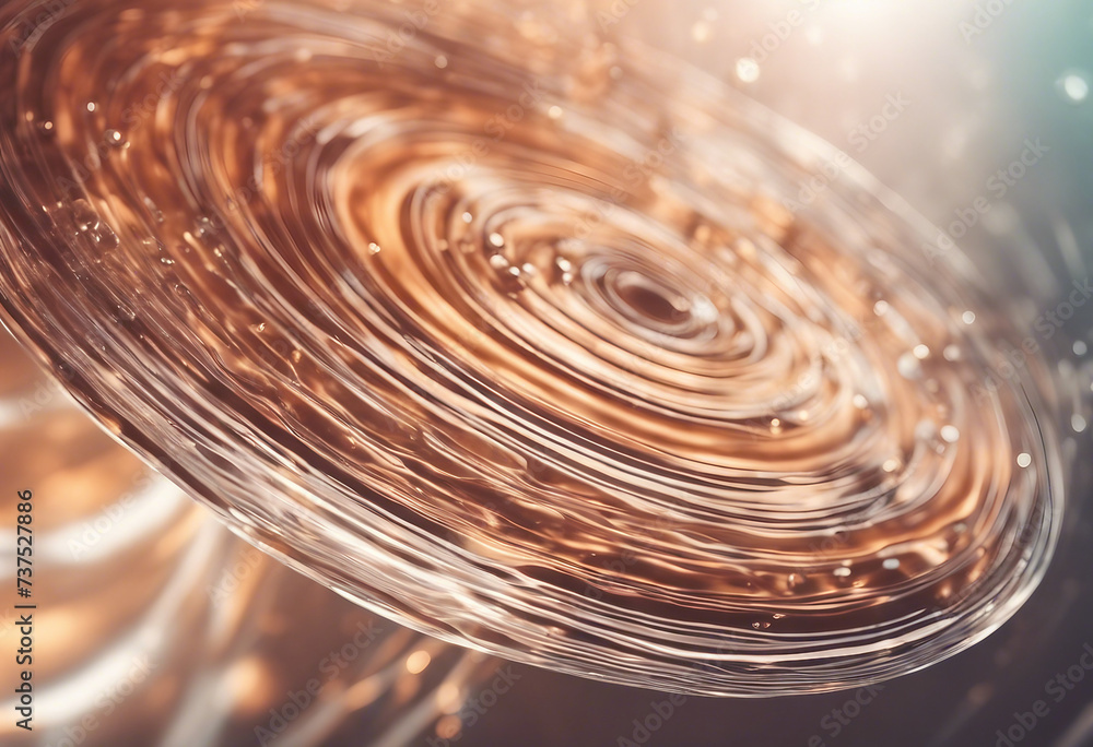Poster abstract transparent liquid banner with concentric circles and ripples spa concept soft focus with b