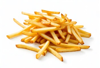 french fries pommes on a white background