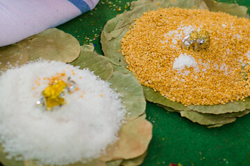 the Indian Yajna ritual. Indian Vedic fire ceremony called Pooja. A ritual rite, for many religious...