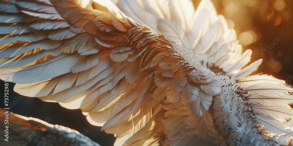 Poster a close-up view of a bird with its wings spread wide. perfect for nature enthusiasts and birdwatcher