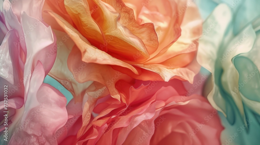 Poster A close-up view of a vibrant bunch of flowers, perfect for adding a pop of color to any project or design