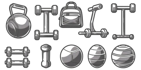 A collection of different sports equipment for various activities. Versatile and suitable for a wide range of sports