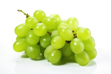 Fresh green grapes Isolated on white background