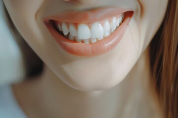 Close up of a woman s captivating smile showcasing her flawless healthy teeth