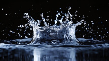 A splash of water on the surface of a body of water. Can be used to depict water sports, refreshing...