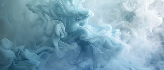 Light Blue Dense Smoke Abstract Background - obrazy, fototapety, plakaty