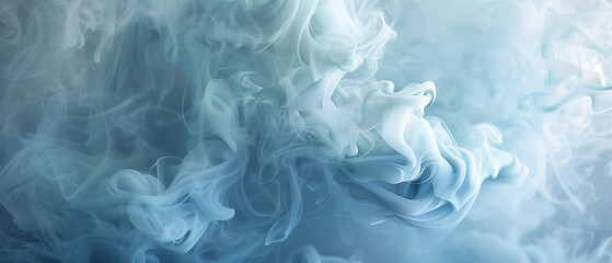 Azure Blue Dense Smoke Abstract Background 