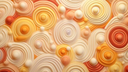 Background made of lollipops in Cream color