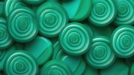 Background made of lollipops in Emerald color.