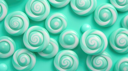 Background made of lollipops in Mint color
