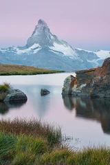 Fotobehang Stellisee, Matterhorn, Zermatt, Wallis, Schweiz © Rainer Mirau