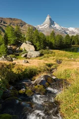 Fotobehang Grindjisee, Matterhorn, Zermatt, Wallis, Schweiz © Rainer Mirau