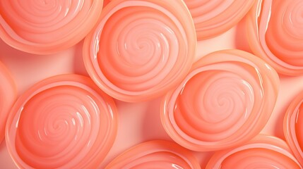 Background made of lollipops in Salmon color.