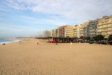 view of the beach city over the sand