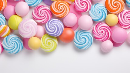 Fototapeta na wymiar Background made of lollipops in White color.