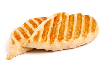 Grilled chicken breast, isolated on white background