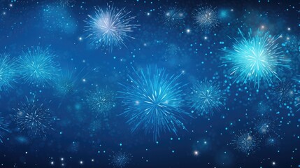 Fototapeta na wymiar Background of fireworks in Blue color.