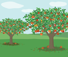 二本のりんごの木