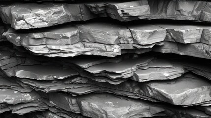 a black and white photo of rocks stacked on top of each other with a black and white photo of them.