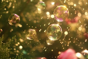 abstract background with soap bubbles