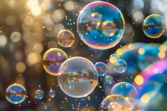 defocused background with bubbles