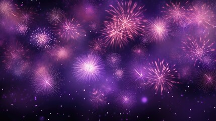Fototapeta premium Background of fireworks in Purple color.