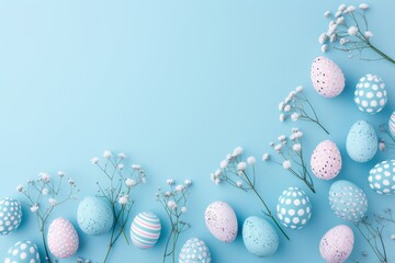 Happy Easter Eggs Basket elegant. Bunny in flower easter exuberant decoration Garden. Cute hare 3d textured designs easter rabbit spring illustration. Holy week hellebores card wallpaper carefree - obrazy, fototapety, plakaty