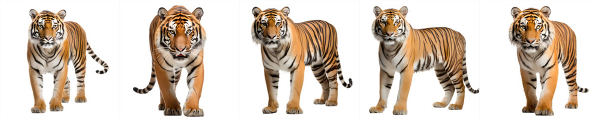 tiger collection, safari animal png, isolated on transparent background