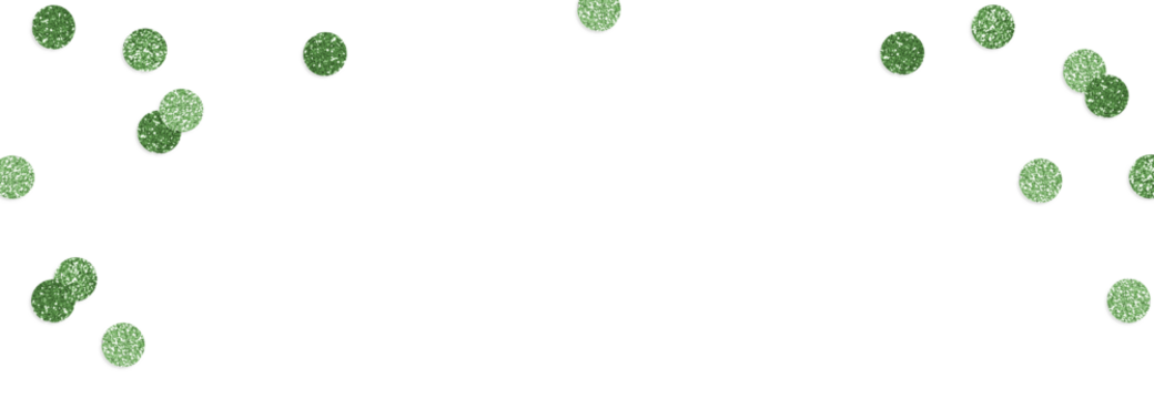 Saint Patrics day or birthday festive composition. Green glittering round confetti isolated on background. Celebration, party concept. Sparkling metallic texture. Flat lay, top view. Empty copyspace